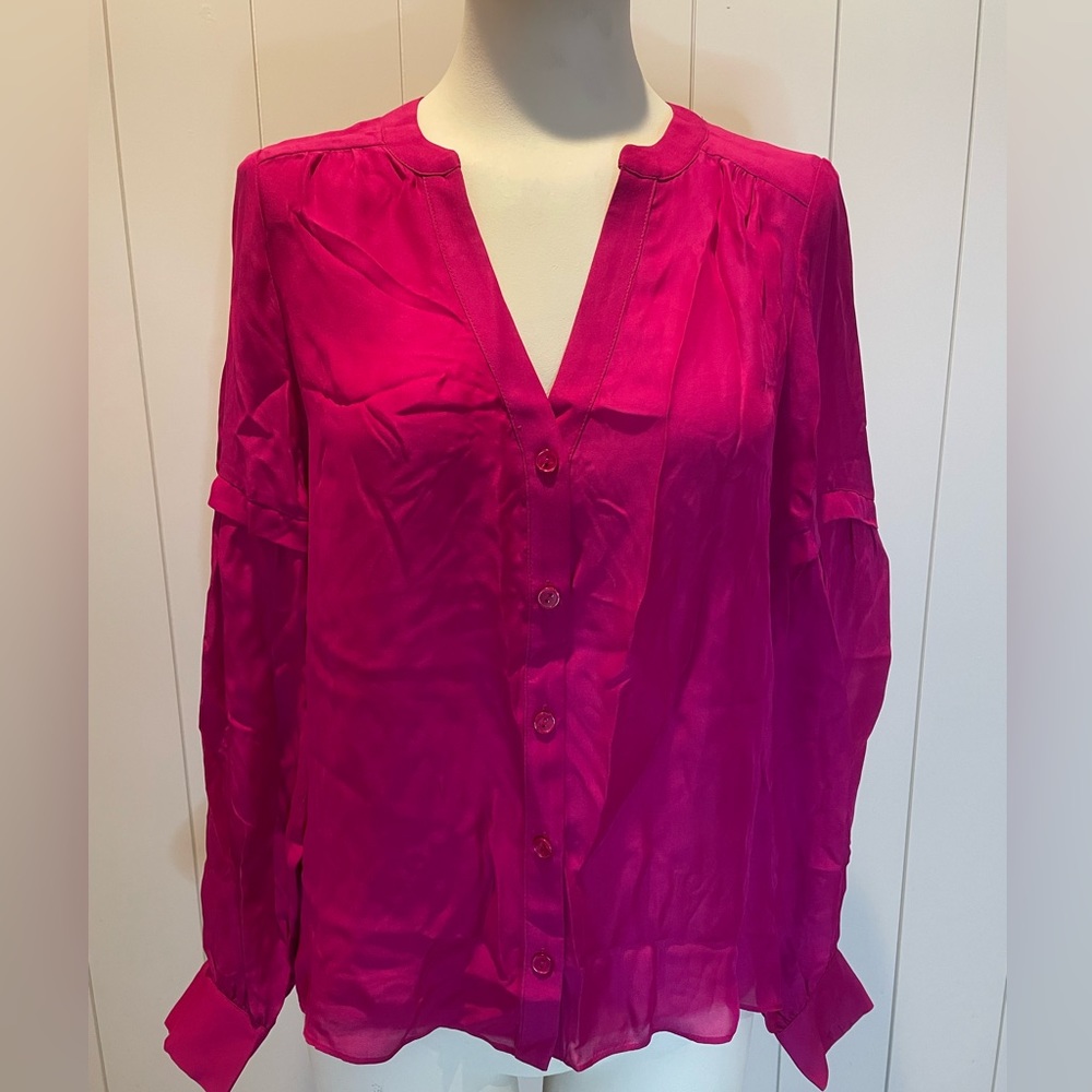 Parker, Silk/Viscose Button Up Blouse
